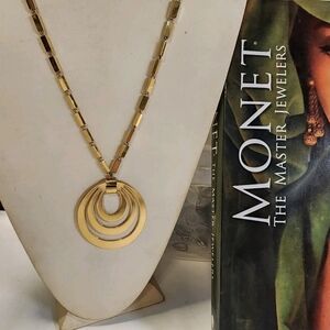 RARE Monet Gold Layered Pendant Necklace